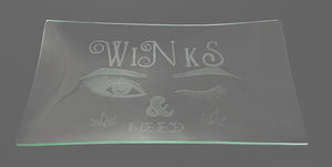Winks and Weed Glass Rolling Tray