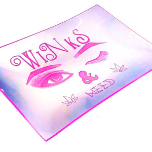 Winks and Weed Glass Rolling Tray