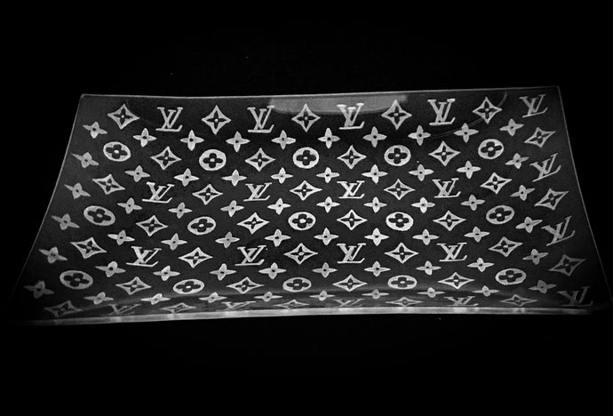 Designer Inspired LV Glass Rolling Tray